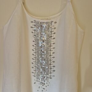 Eileen Fisher White Linen Tank M